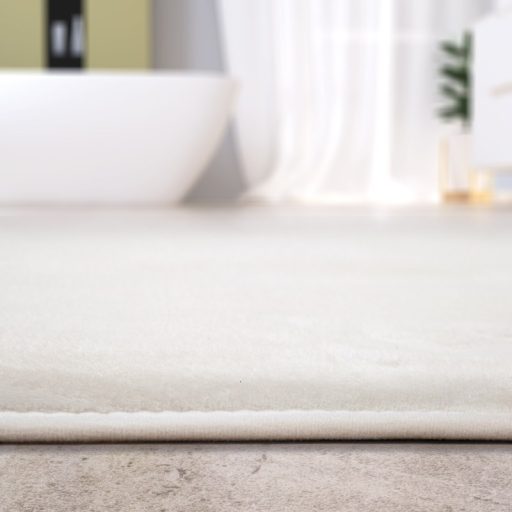 Egyszínű puha csúszásmentes fürdőszoba szőnyeg krém 50x80 cm