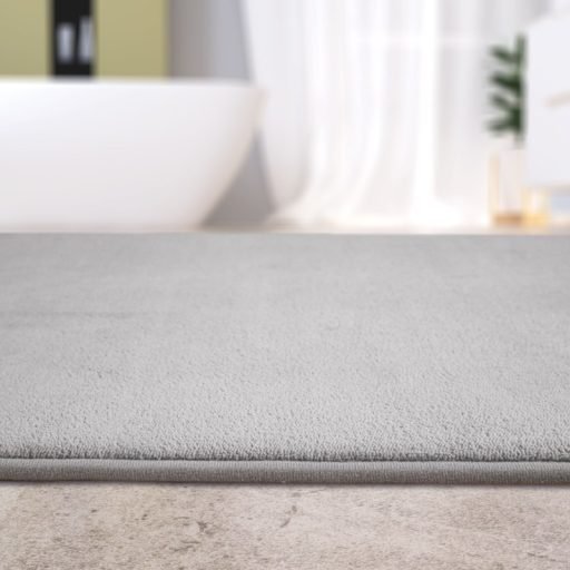 Egyszínű puha csúszásmentes fürdőszoba szőnyeg szürke 60x100 cm