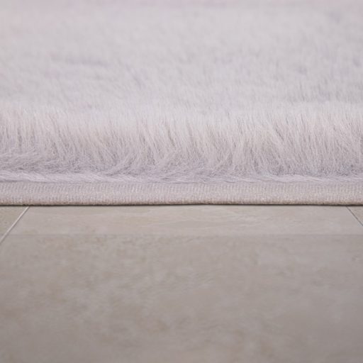 Egyszínű puha hosszú szálú fürdőszoba szőnyeg szürke 70x120 cm