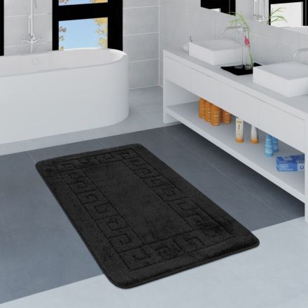 Fürdőszoba szőnyeg bordűrös több méretben és színben fekete 80x150 cm
