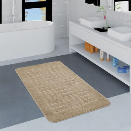 Fürdőszoba szőnyeg geometrikus több méretben és színben bézs 40x55 cm