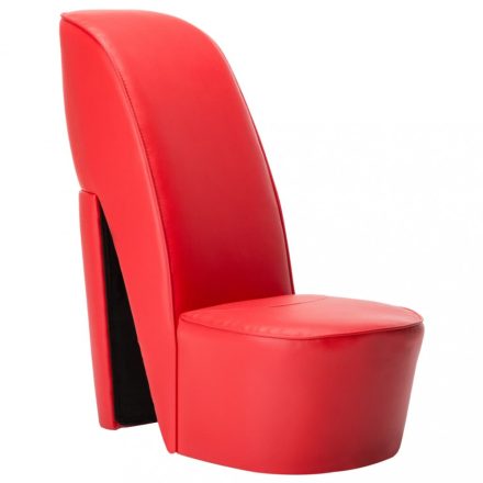 piros magas sarkú cipő formájú műbőr szék