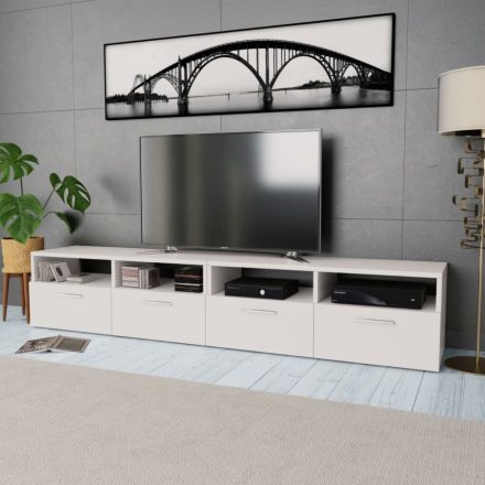 2 db fehér faforgácslap TV szekrény 95 x 35 x 36 cm