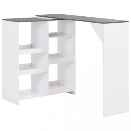 fehér bárasztal mozgatható polccal 138 x 39 x 110 cm