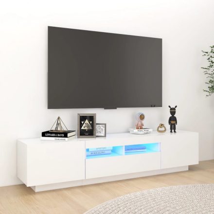 fehér TV-szekrény LED-lámpákkal 180 x 35 x 40 cm