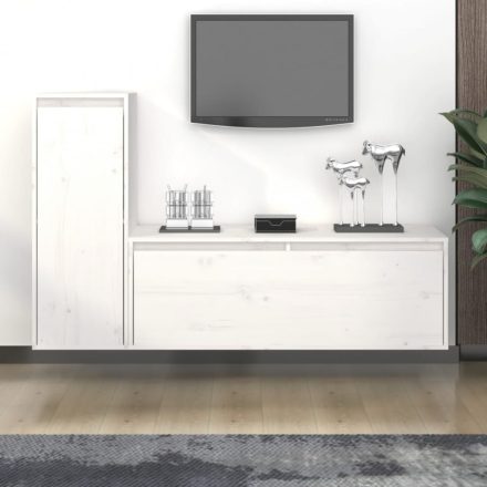 2 darab fehér tömör fenyőfa TV-szekrény