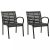 2 db fekete acél és WPC kerti szék