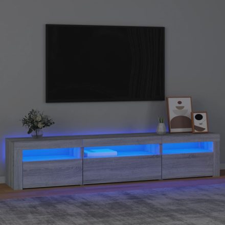 szürke sonoma színű TV-szekrény LED-lámpákkal 195x35x40 cm