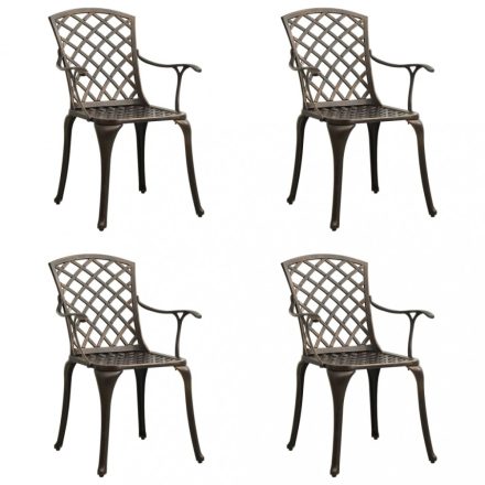 4 db bronzszínű öntött alumínium kerti szék