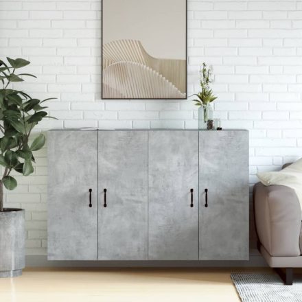 2 db betonszürke szerelt fa falra szerelhető szekrény