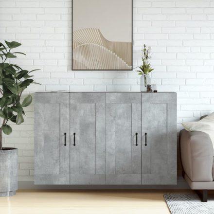 2 db betonszürke szerelt fa falra szerelhető szekrény