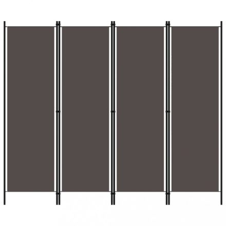 antracitszürke 4 paneles paraván 200 x 180 cm