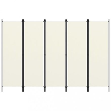 krémfehér 5 paneles paraván 250 x 180 cm