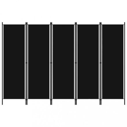 fekete 5 paneles paraván 250 x 180 cm