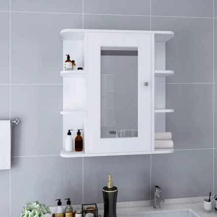 fehér MDF tükrös fürdőszobaszekrény 66 x 17 x 63 cm
