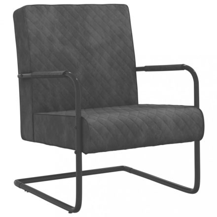 sötétszürke bársony szánkótalpas szék