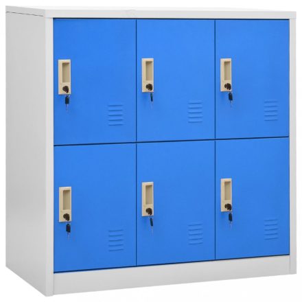 világosszürke-kék acél zárható szekrény 90 x 45 x 92,5 cm