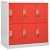 világosszürke-piros acél zárható szekrény 90 x 45 x 92,5 cm