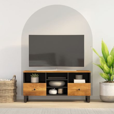 tömör mangó- és szerelt fa TV-szekrény 100 x 33 x 46 cm