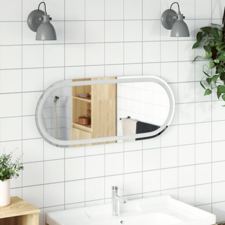 ovális LED-es fürdőszobai tükör 80 x 35 cm