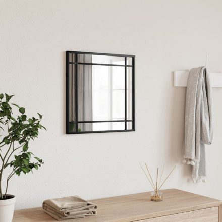 fekete négyzet alakú vas fali tükör 40 x 40 cm