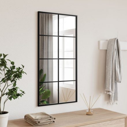 fekete téglalap alakú vas fali tükör 40 x 80 cm