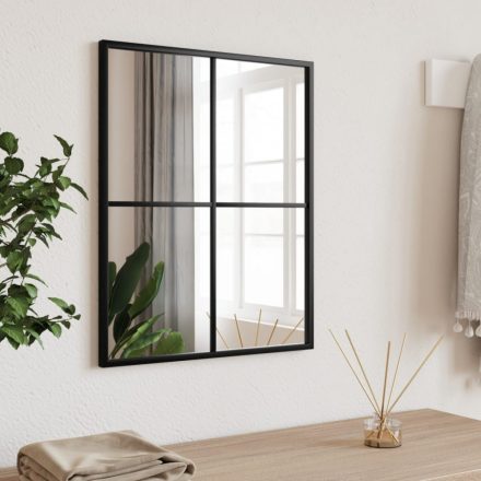 fekete téglalap alakú vas fali tükör 40 x 50 cm