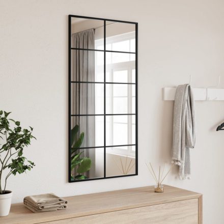 fekete téglalap alakú vas fali tükör 50 x 100 cm