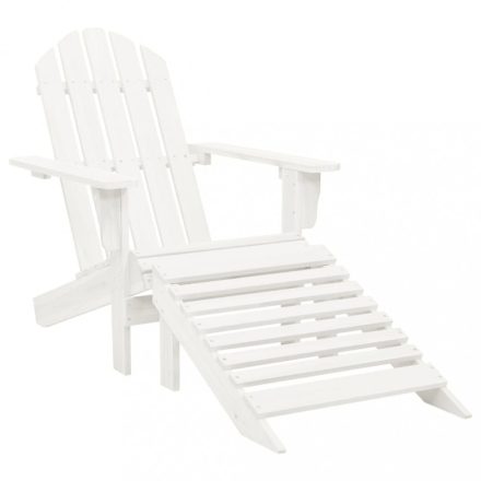 fehér fa kerti szék zsámollyal