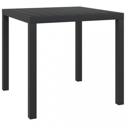 fekete alumínium és WPC kerti asztal 80 x 80 x 74 cm