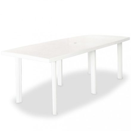 fehér műanyag kerti asztal 210 x 96 x 72 cm