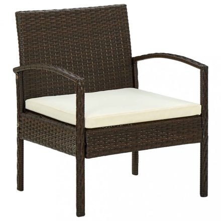 barna polyrattan kerti szék párnával