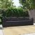 4-részes fekete polyrattan kerti ülőgarnitúra párnákkal