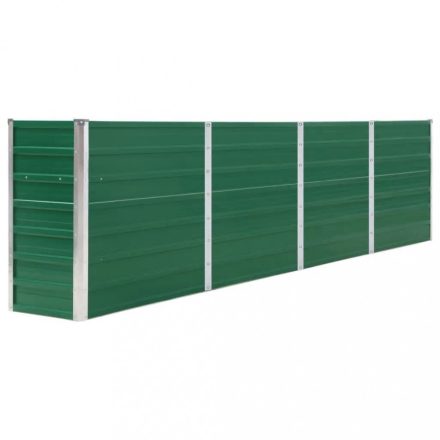 zöld horganyzott acél kerti magaságyás 320 x 40 x 77 cm