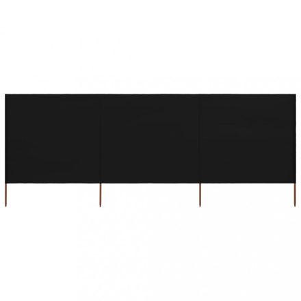 3 paneles fekete szövet szélfogó 400 x 80 cm
