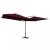 bordó dupla napernyő acélrúddal 250 x 250 cm