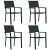 4 darab fekete fautánzatú HDPE kerti szék