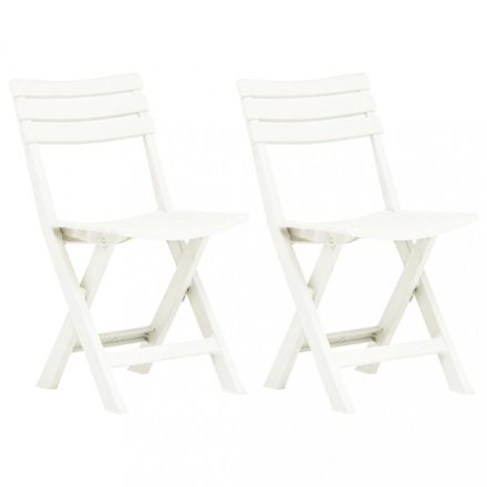 2 db fehér műanyag összecsukható kerti szék