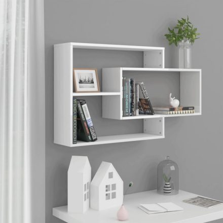 800330 Wall Shelves High Gloss White 104x20x58,5 cm Chipboard