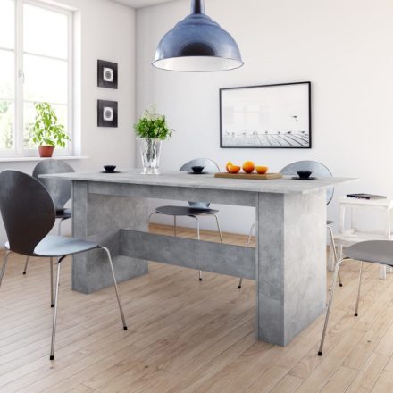 betonszürke forgácslap étkezőasztal 180 x 90 x 76 cm 