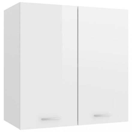 magasfényű fehér forgácslap függő szekrény 60 x 31 x 60 cm