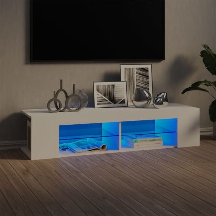 fehér TV-szekrény LED-lámpákkal 135 x 39 x 30 cm