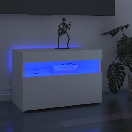 fehér TV-szekrény LED-lámpákkal 60 x 35 x 40 cm