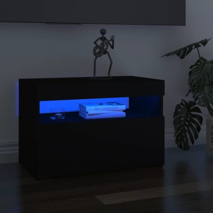 fekete TV-szekrény LED-lámpákkal 60 x 35 x 40 cm
