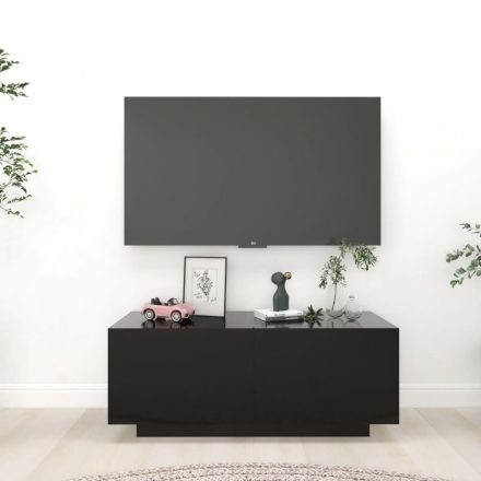 fekete forgácslap TV-szekrény 100 x 35 x 40 cm
