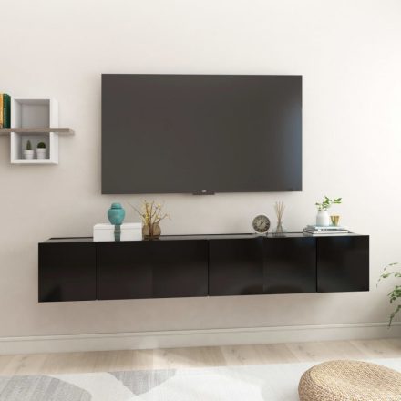 3 db fekete függő TV-szekrény 60 x 30 x 30 cm