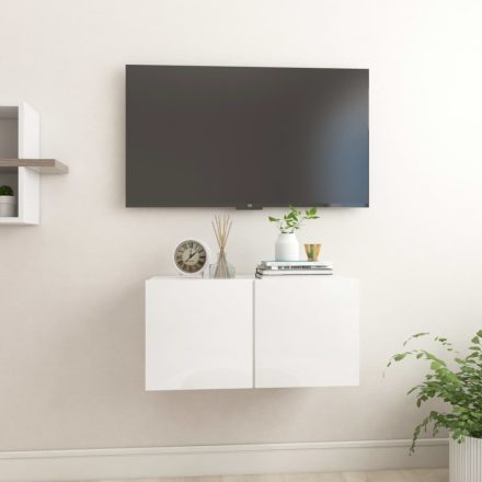 magasfényű fehér függő TV-szekrény 60 x 30 x 30 cm