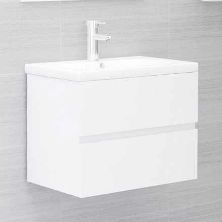 magasfényű fehér forgácslap mosdószekrény 60 x 38,5 x 45 cm