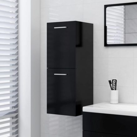 fekete forgácslap fürdőszobaszekrény 30 x 30 x 80 cm