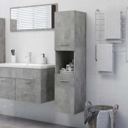 betonszürke forgácslap fürdőszobaszekrény 30 x 30 x 130 cm